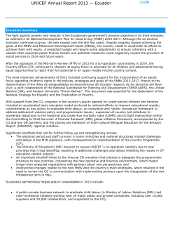 UNICEF Annual Report 2013 &mdash; Ecuador