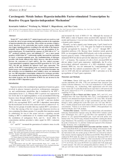 Carcinogenic Metals Induce Hypoxia-inducible