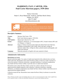 Printable PDF - Emory. Finding aids