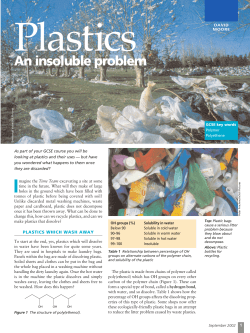 Plastics An insoluble problem