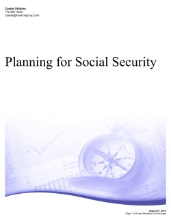 Planning for Social Security