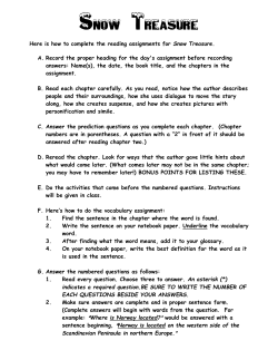 Snow Treasure - Adventist Christian Academy