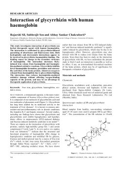 Interaction of glycyrrhizin with human haemoglobin