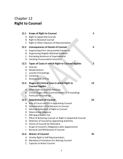 Chapter 12 Right to Counsel