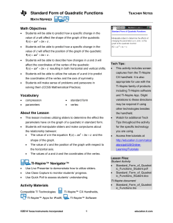 Teacher Notes PDF - TI Education