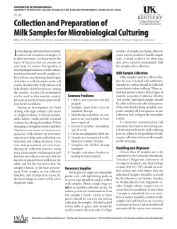 Collection and Preparation of Milk Samples for Microbiological