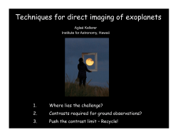 Techniques for direct imaging of exoplanets - astro.uni