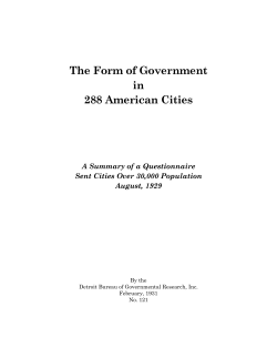 The Form of Government in 288 American Cities