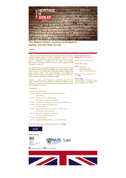 The Magna Carta`s Journey to Singapore: History and the Rule of Law