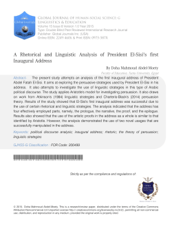 A Rhetorical and Linguistic Analysis of President El