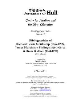 Centre for Idealism and the New Liberalism
