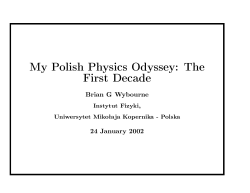 My Polish Physics Odyssey