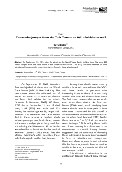 Those who jumped from the Twin Towers on 9/11: Suicides or not?