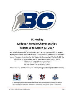 BC Hockey Midget A Female Championships March 18 to March 23