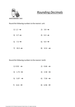 Rounding Decimals - Maths Homework Help Online