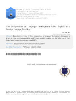 How Perspectives on Language Development Affect English as a