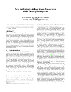 Data In Context: Aiding News Consumers while Taming Dataspaces