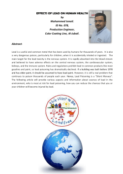 EFFECTS OF LEAD ON HUMAN HEALTH by Muhammed