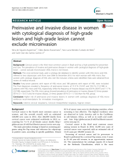 Preinvasive and invasive disease in women with - Arca