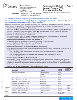 Application for Refund Loss of Product (PRL