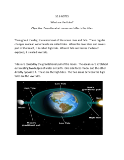 10.6 NOTES What are the tides? Objective: Describe what causes