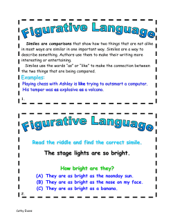 Read the riddle and find the correct simile. The stage lights are so