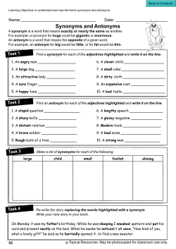 Synonyms and Antonyms
