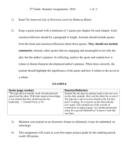 9th Grade -Summer Assignments