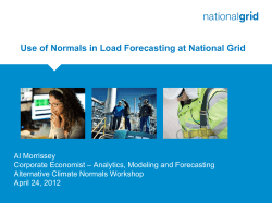 Use of Normals in Load Forecasting at National Grid - CICS-NC