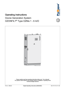 Ozone Generation System OZONFILT&reg; Type OZMa 1