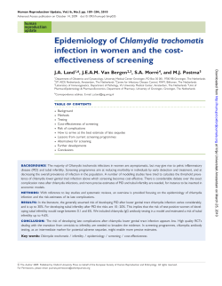 Epidemiology of Chlamydia trachomatis infection in women and the