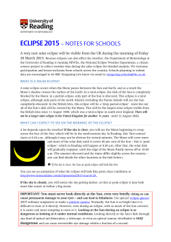 eclipse 2015 &ndash; notes for schools