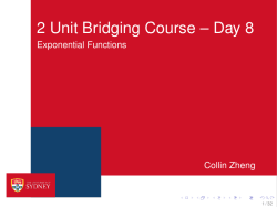 2 Unit Bridging Course &ndash; Day 8