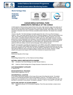 KAHUZI-BI&Eacute;GA NATIONAL PARK DEMOCRATIC REPUBLIC OF