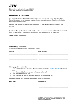 Declaration of originality