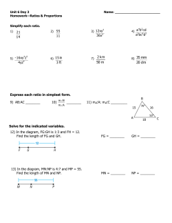Express each ratio in simplest form. 9) AB:AC ______ 10