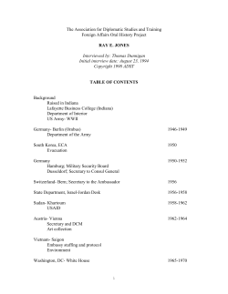 Jones, Ray E. - Association for Diplomatic Studies and Training