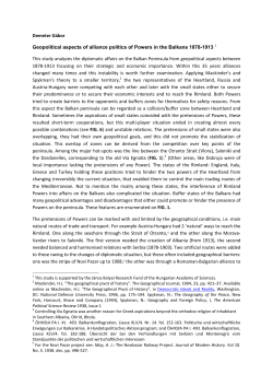 Demeter G&aacute;bor Geopolitical aspects of alliance politics of Powers in