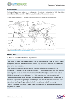 Causes of urbanisation