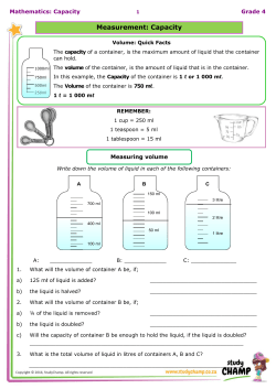 Measurement: Capacity