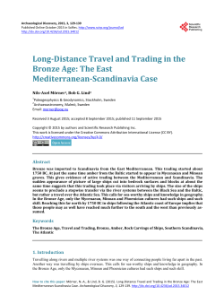 Long-Distance Travel and Trading in the Bronze Age