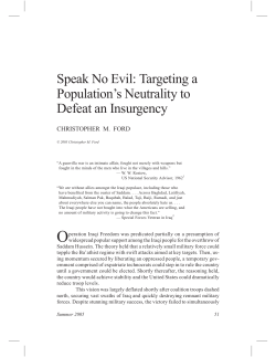 Targeting a Population`s Neutrality to Defeat an Insurgency