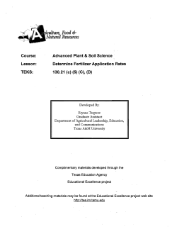 Lesson 05c Determining Fertilizer Application Rates