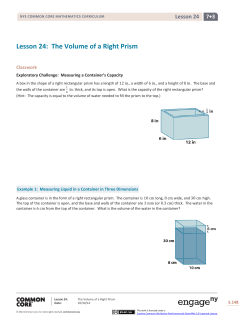 Lesson 24: The Volume of a Right Prism