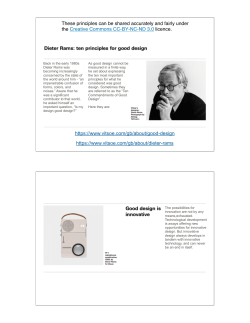 Dieter Rams - 10 Principles for Good Design