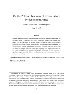 On the Political Economy of Urbanization