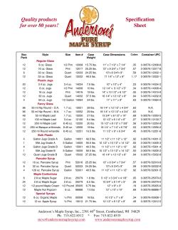 Spec Sheet - Anderson`s Maple Syrup