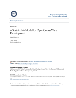 A Sustainable Model for OpenCourseWare Development