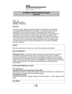 Stories through Monologues