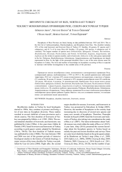 BRYOPHYTE CHECKLIST OF RIZE, NORTH